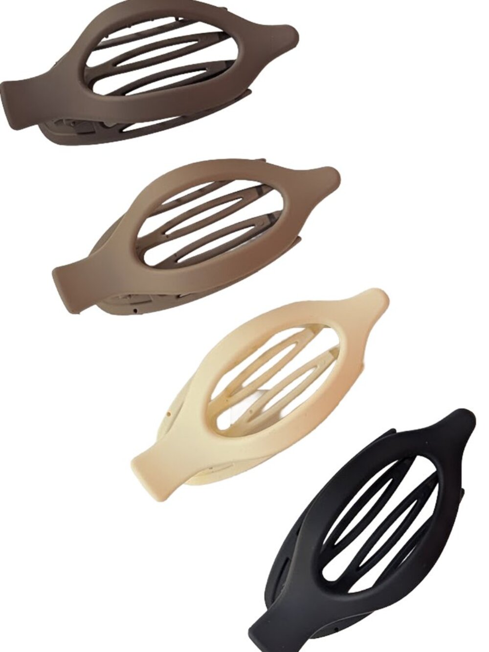Set of 4 Hair Clips in Neutral Colors